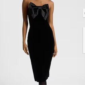 Express Black Strapless Dress with Bow
